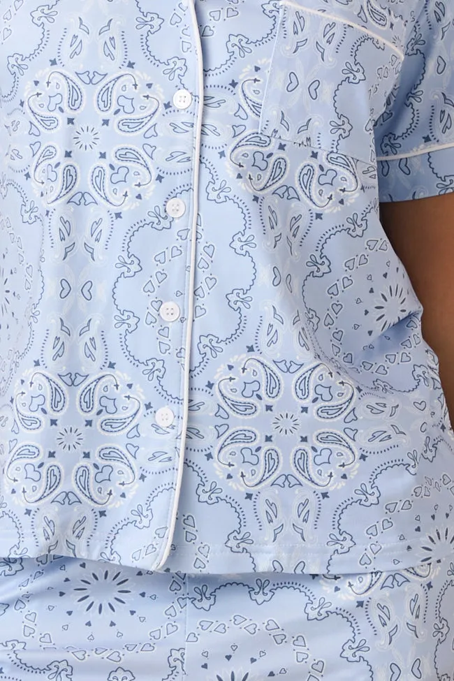 Helena Blue Paisley Pajama Set FINAL SALE sold by Pink Lily product image thumbnail 5