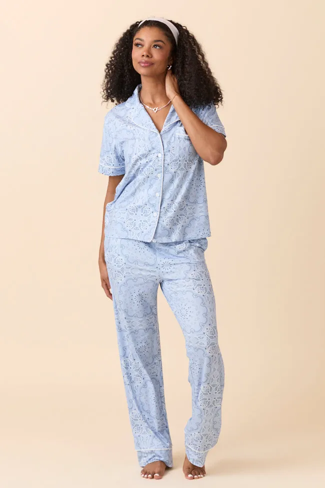 Helena Blue Paisley Pajama Set FINAL SALE sold by Pink Lily product image thumbnail 2