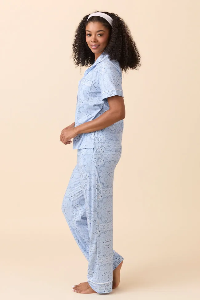 Helena Blue Paisley Pajama Set FINAL SALE sold by Pink Lily product image thumbnail 3