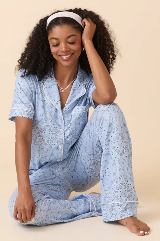 Helena Blue Paisley Pajama Set SALE sold by Pink Lily