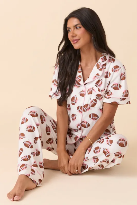 Helena Football 'N Bow Pajama Set SALE sold by Pink Lily
