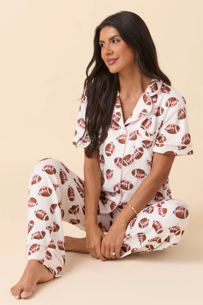 Helena Football 'N Bow Pajama Set SALE sold by Pink Lily