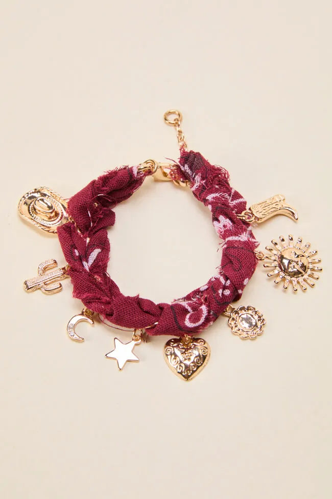 Haven Wine Bandana Charm Bracelet sold by Pink Lily