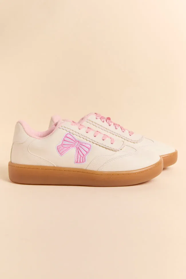 Mahryn Pink Bow Sneakers FINAL SALE sold by Pink Lily