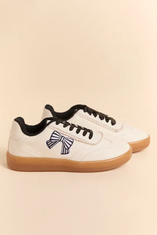 Mahryn Black Bow Sneakers SALE sold by Pink Lily