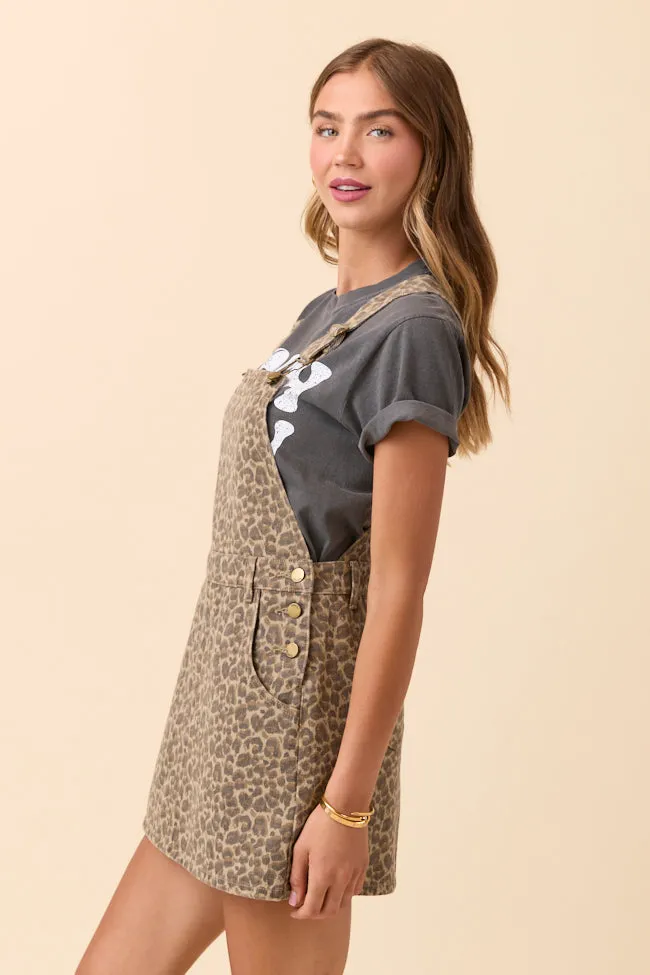 Zoey Cheetah Print Overall Mini Dress sold by Pink Lily product image thumbnail 3