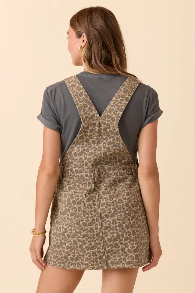 Zoey Cheetah Print Overall Mini Dress sold by Pink Lily product image thumbnail 4