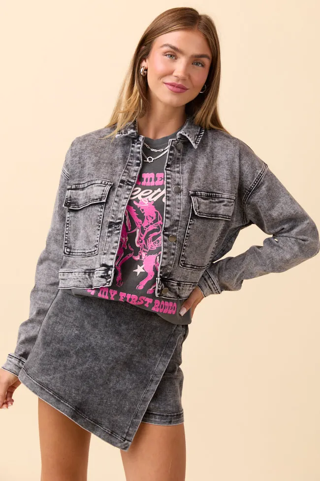 My Favorite Black Wash Denim Jacket FINAL SALE sold by Pink Lily product image thumbnail 2