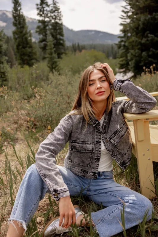 My Favorite Black Wash Denim Jacket SALE sold by Pink Lily