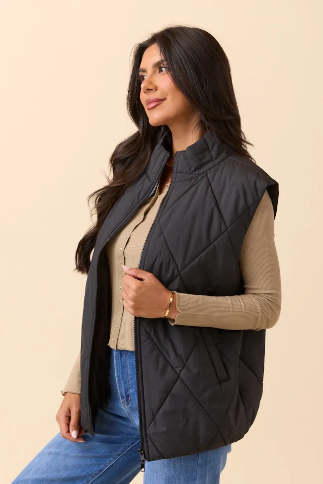 Dora Black Quilted Puffer Vest FINAL SALE sold by Pink Lily product image thumbnail 3
