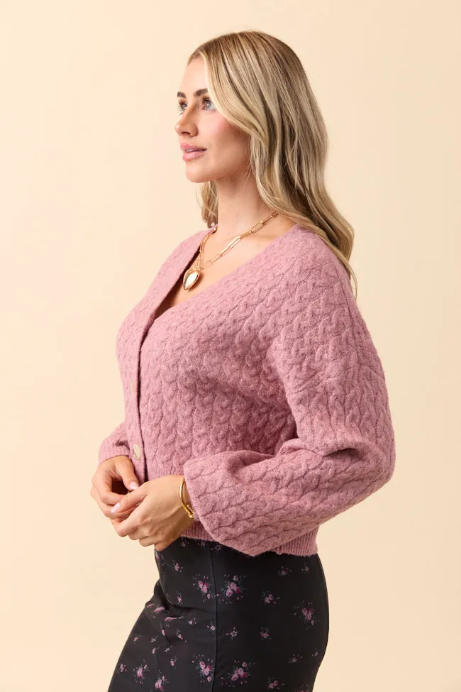 Heather Pink V-Neck Cardigan FINAL SALE sold by Pink Lily product image thumbnail 5