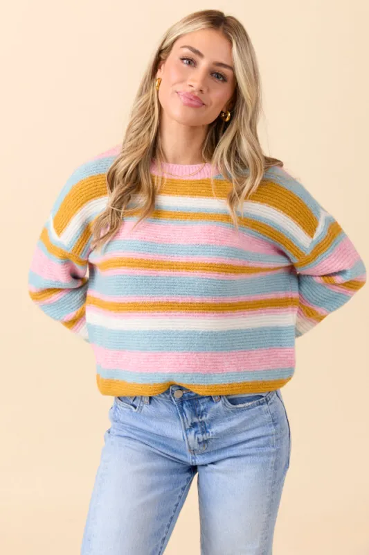 Starla Multi Striped Sweater SALE sold by Pink Lily