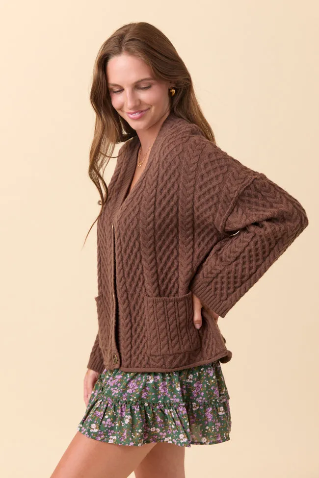 Pippa Brown Cable Knit Cardigan FINAL SALE sold by Pink Lily product image thumbnail 3