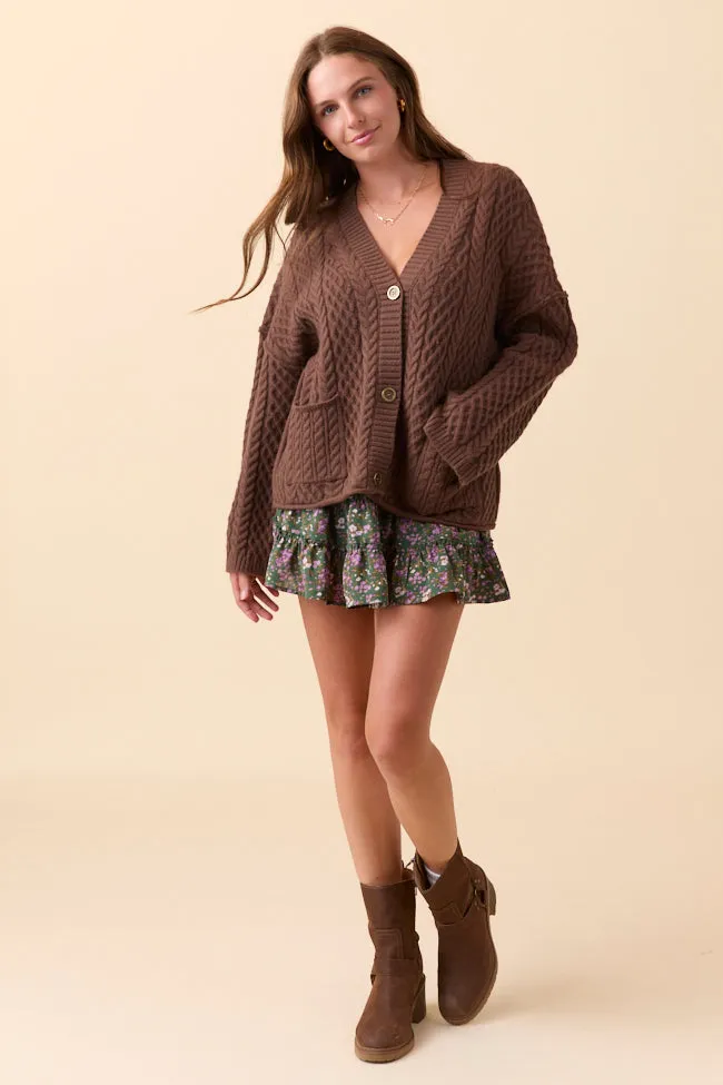 Pippa Brown Cable Knit Cardigan FINAL SALE sold by Pink Lily product image thumbnail 2