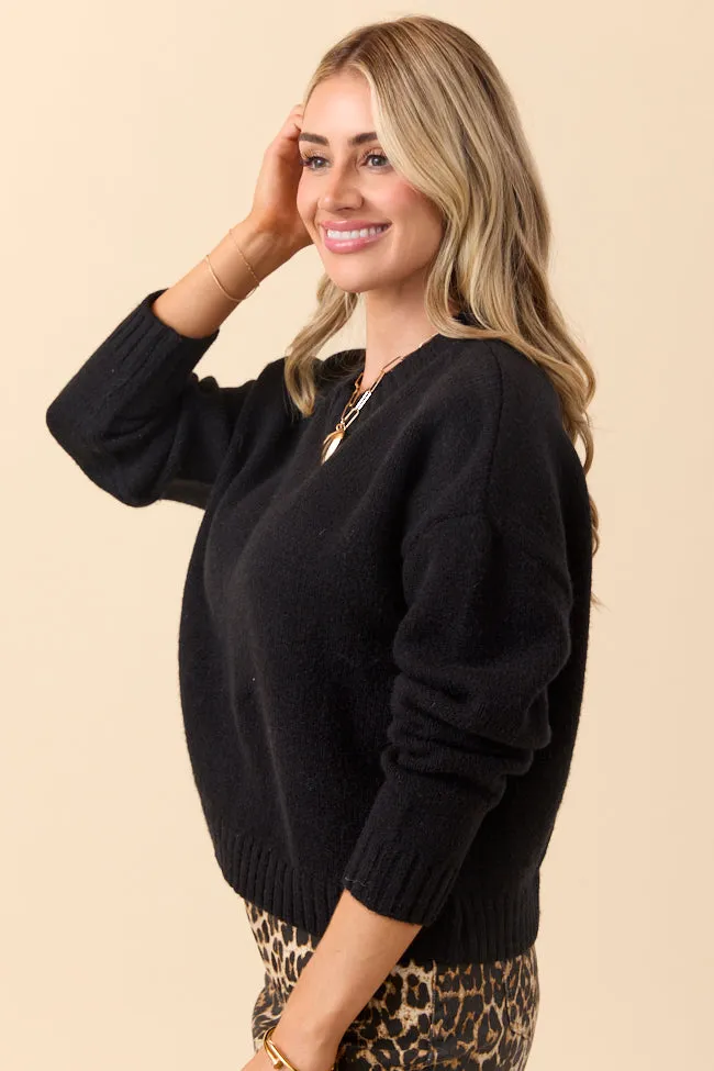 Dena Solid Black Crewneck Sweater FINAL SALE sold by Pink Lily product image thumbnail 4