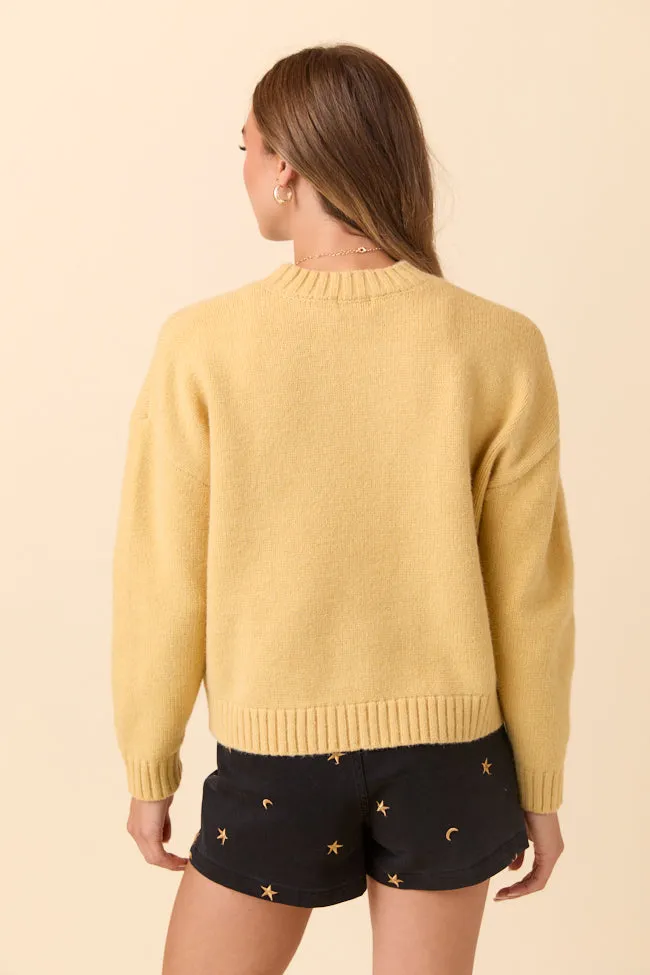 Dena Solid Maize Yellow Crewneck Sweater FINAL SALE sold by Pink Lily product image thumbnail 4