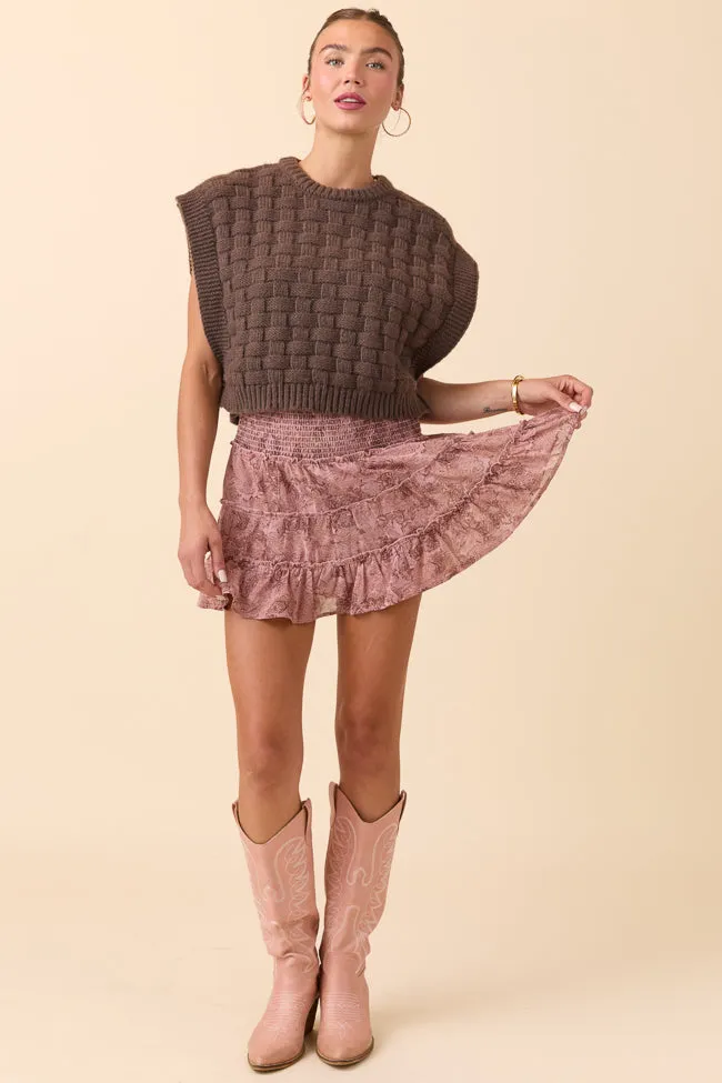 Nevah Brown Cable Knit Vest SALE sold by Pink Lily product image thumbnail 2