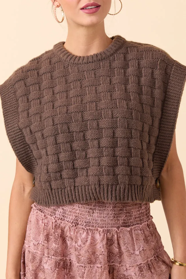 Nevah Brown Cable Knit Vest SALE sold by Pink Lily product image thumbnail 5
