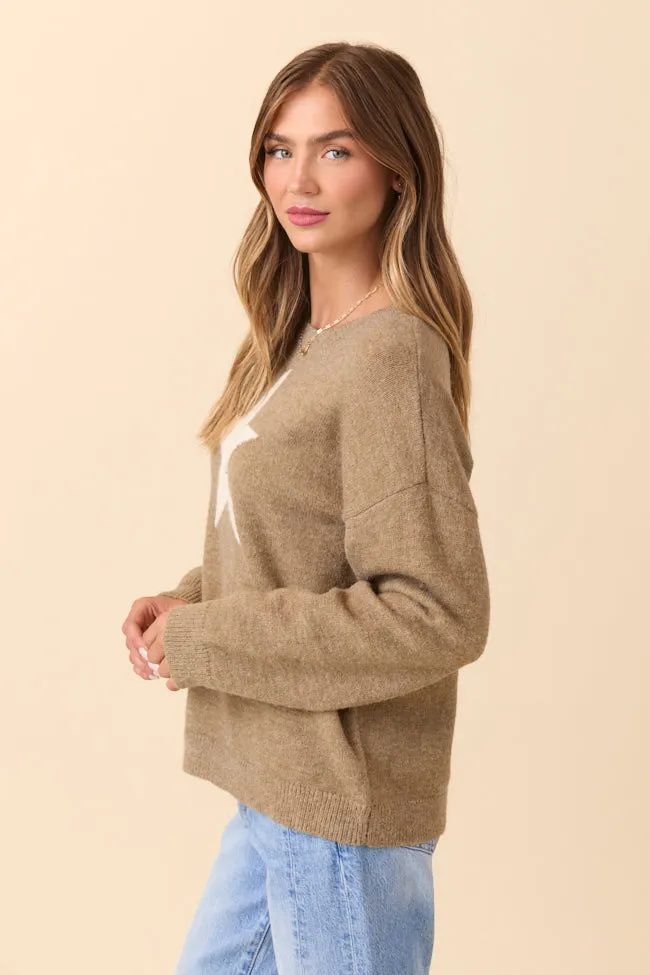 Callie White Star Beige Sweater FINAL SALE sold by Pink Lily product image thumbnail 3