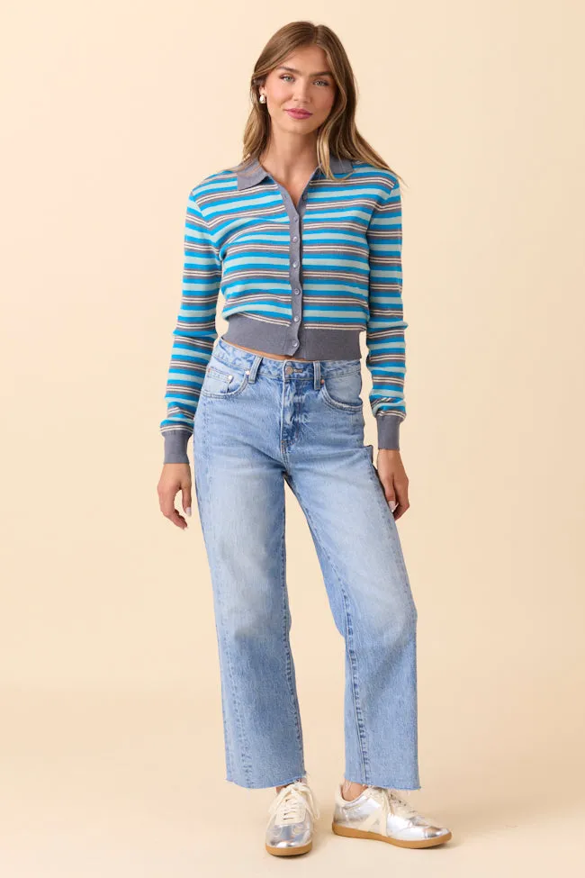 Natasha Blue Stripe Cardigan FINAL SALE sold by Pink Lily product image thumbnail 2