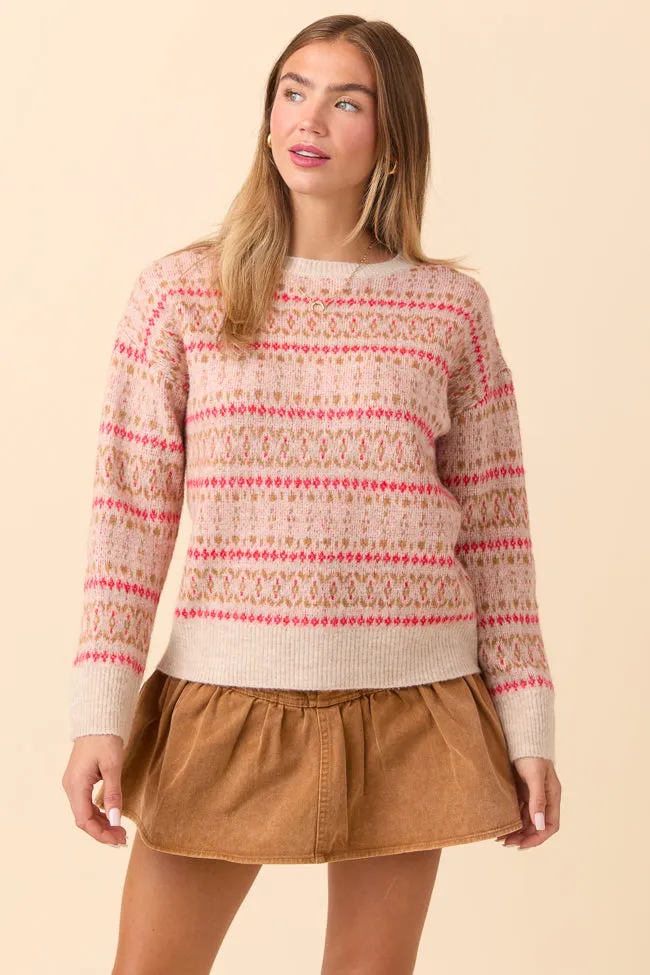 Keira Geo Print Neutral Sweater FINAL SALE sold by Pink Lily product image thumbnail 3