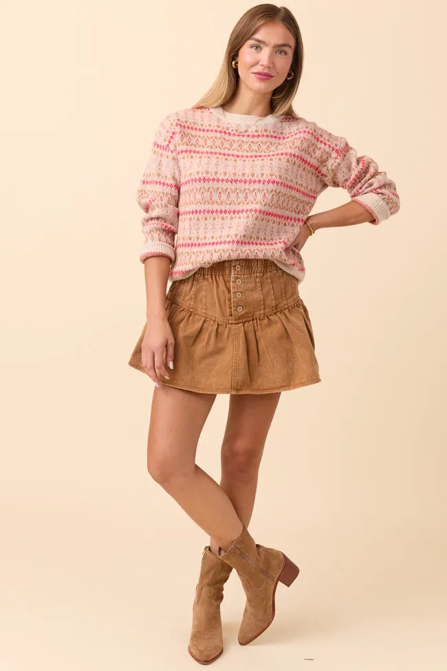 Keira Geo Print Neutral Sweater FINAL SALE sold by Pink Lily product image thumbnail 2