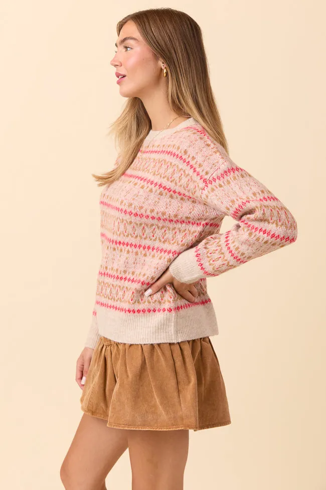 Keira Geo Print Neutral Sweater FINAL SALE sold by Pink Lily product image thumbnail 4