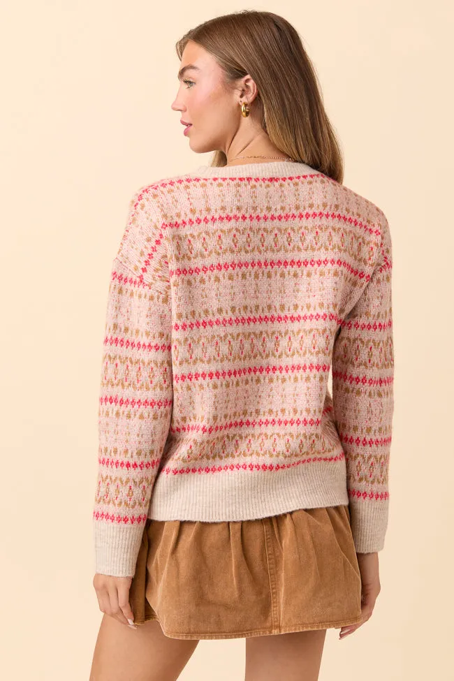 Keira Geo Print Neutral Sweater FINAL SALE sold by Pink Lily product image thumbnail 5