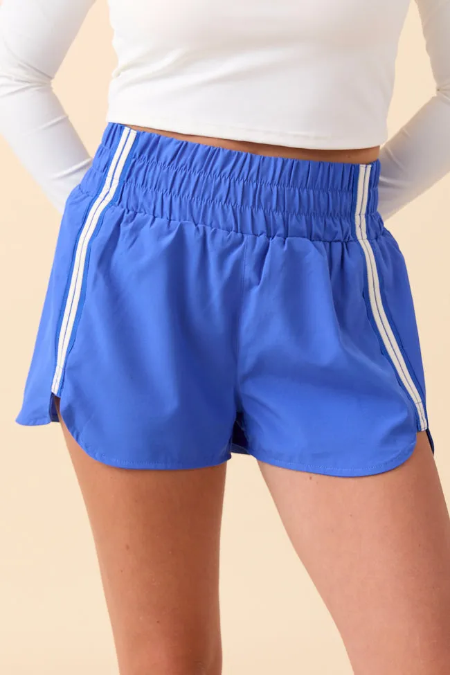 Tempest Royal Blue Striped Trim Detail Active Shorts FINAL SALE sold by Pink Lily product image thumbnail 2