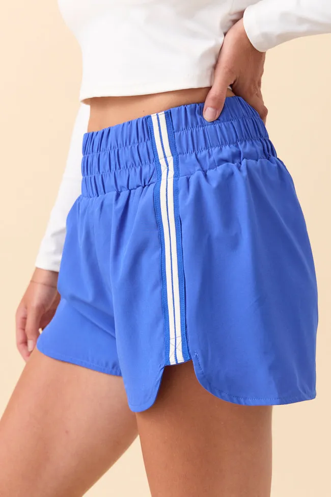 Tempest Royal Blue Striped Trim Detail Active Shorts FINAL SALE sold by Pink Lily product image thumbnail 4