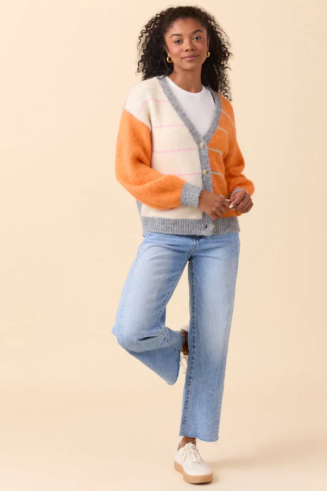 Ashley Orange and Grey Striped Cardigan SALE sold by Pink Lily product image thumbnail 2
