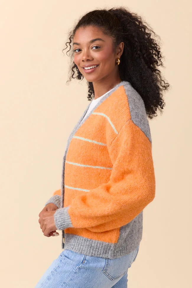 Ashley Orange and Grey Striped Cardigan SALE sold by Pink Lily product image thumbnail 3