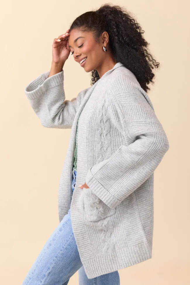 Aleah Grey Cable Sweater Coat sold by Pink Lily product image thumbnail 3