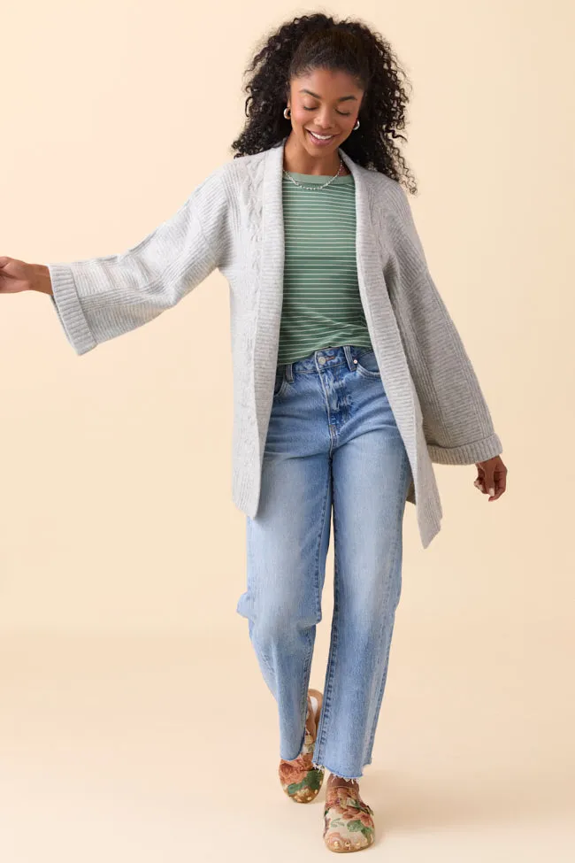 Aleah Grey Cable Sweater Coat sold by Pink Lily product image thumbnail 2