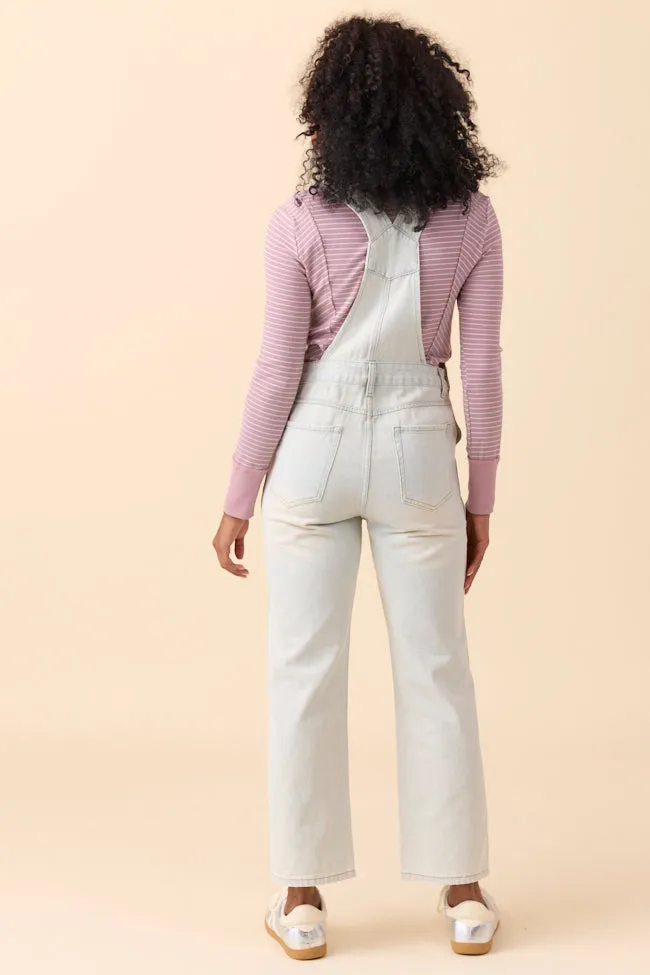Brynn Light Wash Distressed Denim Overalls sold by Pink Lily product image thumbnail 5