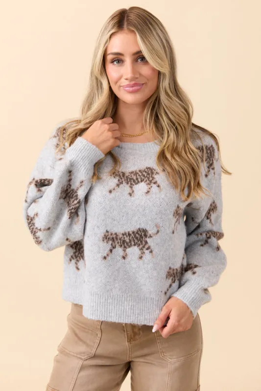 Reign Grey Cheetahs Pullover Sweater sold by Pink Lily