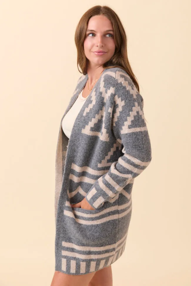 Phoenix Grey Southwestern Long Cardigan FINAL SALE sold by Pink Lily product image thumbnail 3