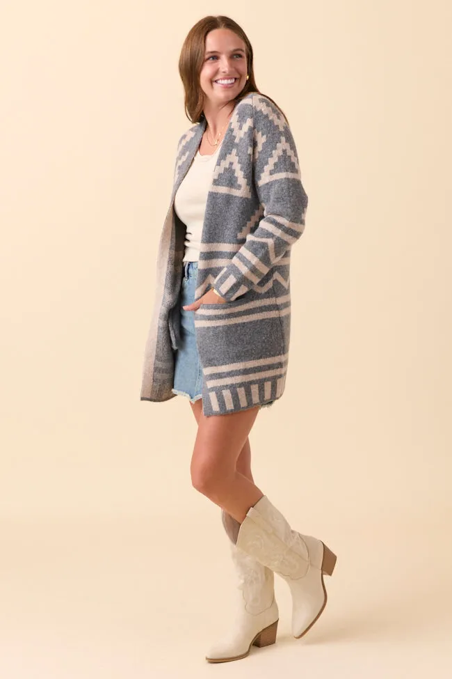 Phoenix Grey Southwestern Long Cardigan FINAL SALE sold by Pink Lily product image thumbnail 2