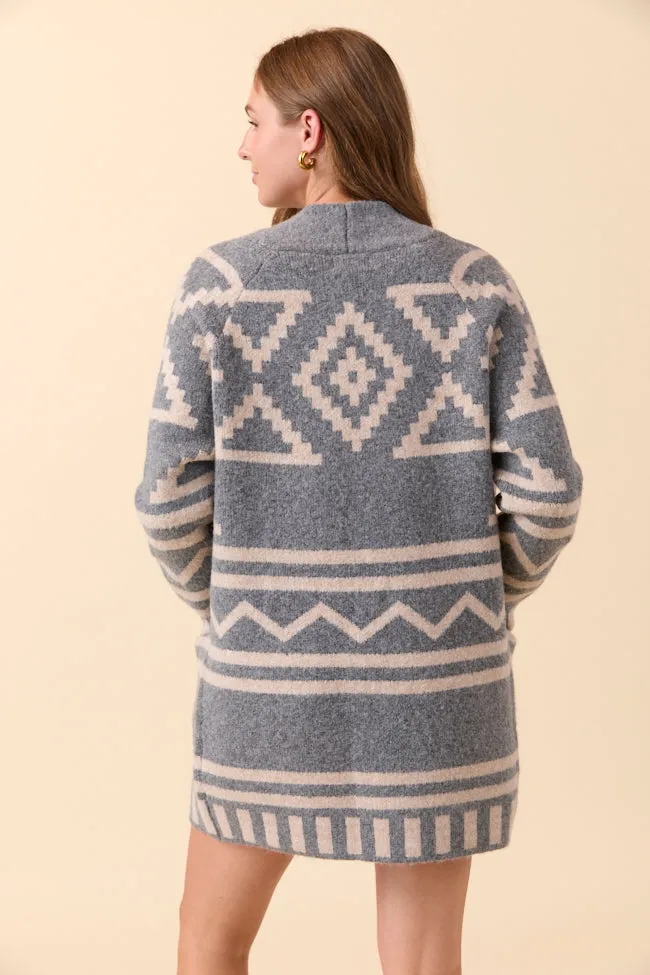 Phoenix Grey Southwestern Long Cardigan FINAL SALE sold by Pink Lily product image thumbnail 4