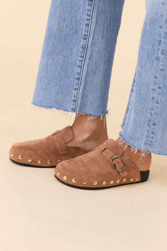 Toni Latte Studded Clogs SALE sold by Pink Lily