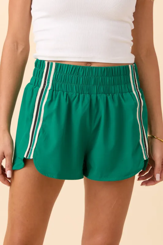 Tempest Kelly Green Striped Trim Detail Active Shorts FINAL SALE sold by Pink Lily