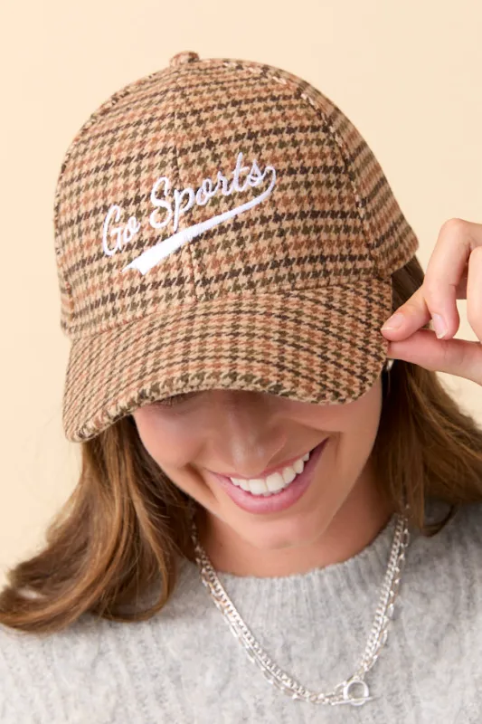 Go Sports Brown Tweed Baseball Cap FINAL SALE sold by Pink Lily
