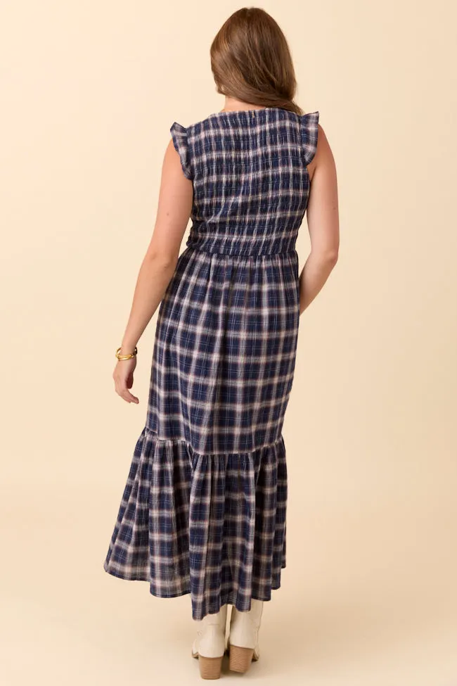 Ruth Navy Plaid Maxi Dress SALE sold by Pink Lily product image thumbnail 4