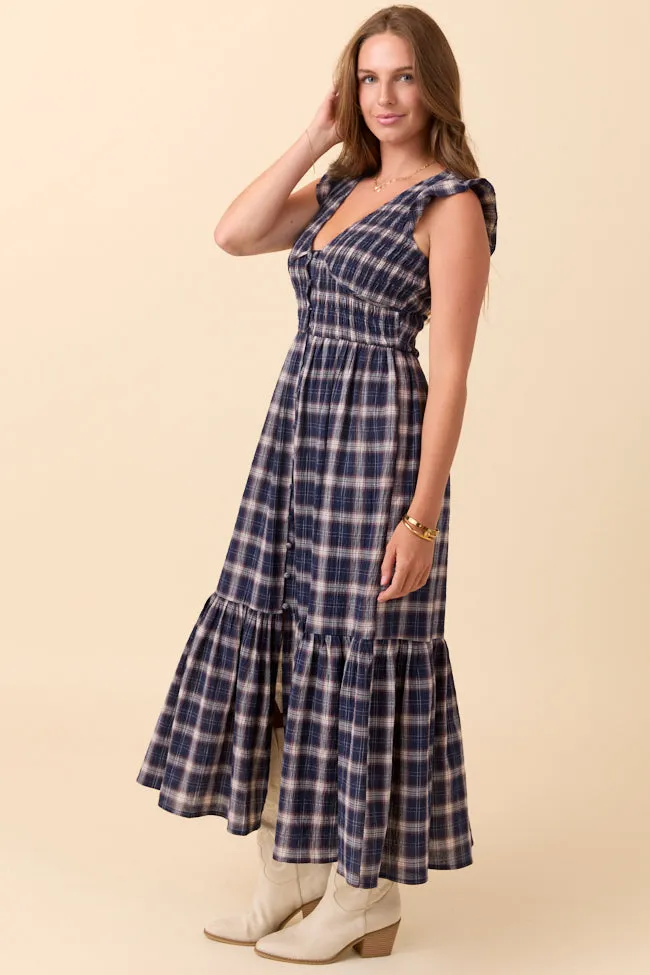 Ruth Navy Plaid Maxi Dress SALE sold by Pink Lily product image thumbnail 3