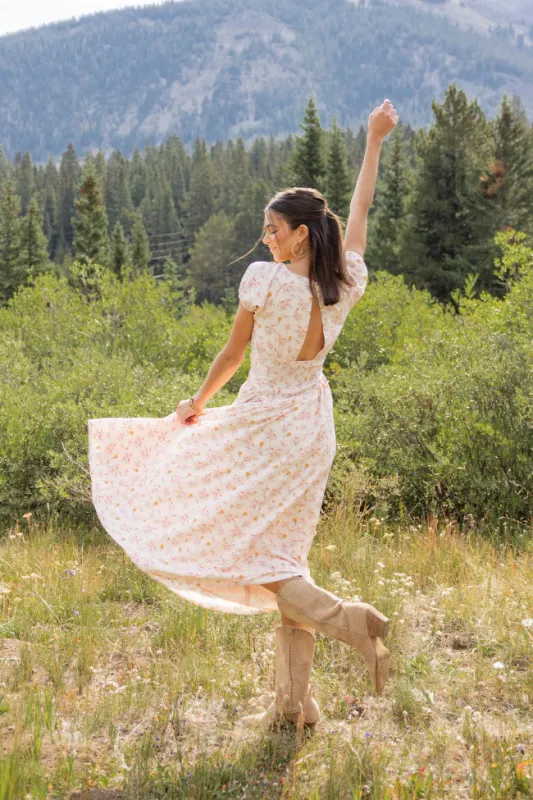 Gabriella Yellow Floral Drop Waist Maxi Dress SALE sold by Pink Lily