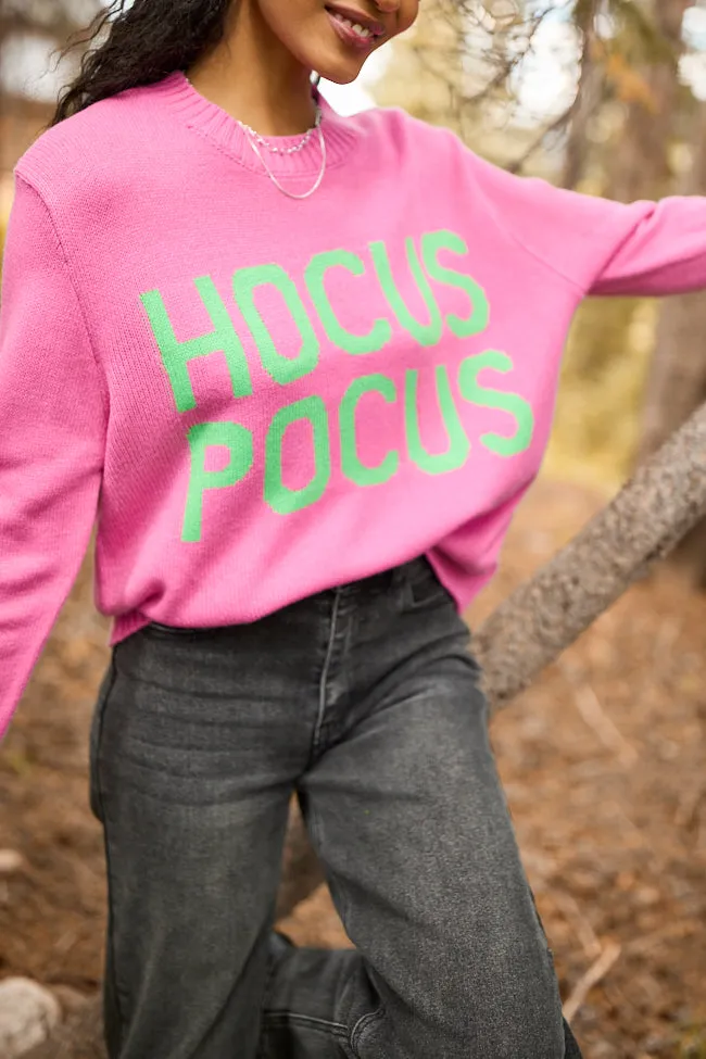 Hocus Pocus Pink And Green Crewneck Sweater FINAL SALE sold by Pink Lily product image thumbnail 2