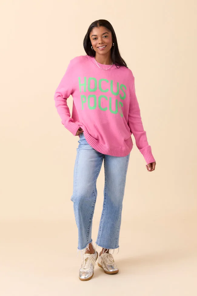Hocus Pocus Pink And Green Crewneck Sweater FINAL SALE sold by Pink Lily product image thumbnail 5