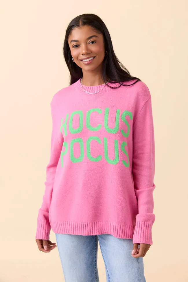 Hocus Pocus Pink And Green Crewneck Sweater FINAL SALE sold by Pink Lily product image thumbnail 4