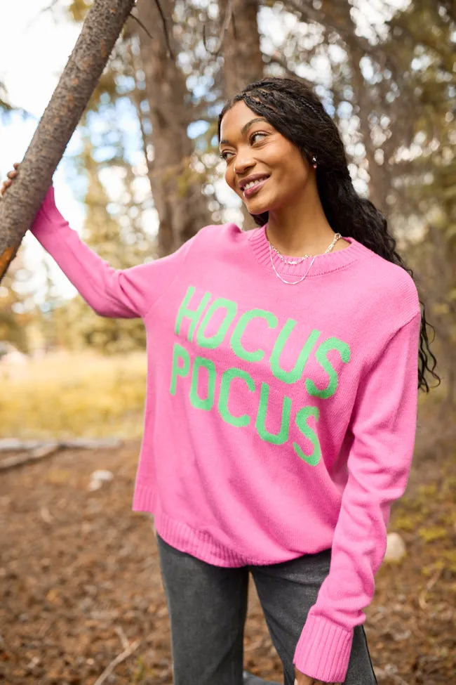 Hocus Pocus Pink And Green Crewneck Sweater FINAL SALE sold by Pink Lily product image thumbnail 3