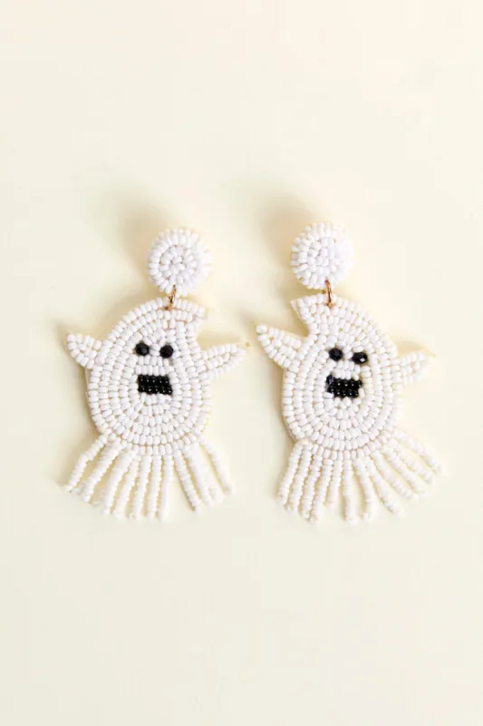 Wednesday Fringe Ghost Earrings FINAL SALE sold by Pink Lily